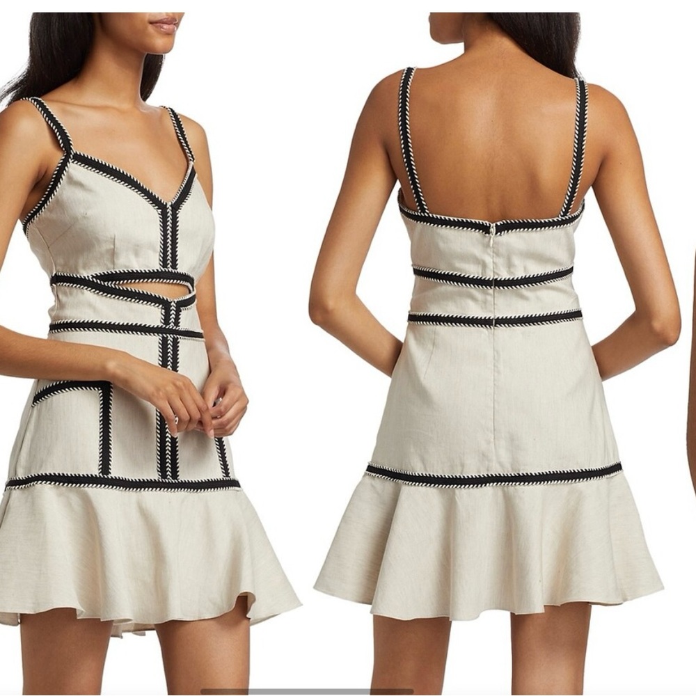 Milly Charlotte Linen Piped Dress
